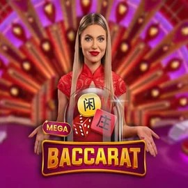 Mega Baccarat game by Pragmatic Play – logo hosted on Vegasino Casino